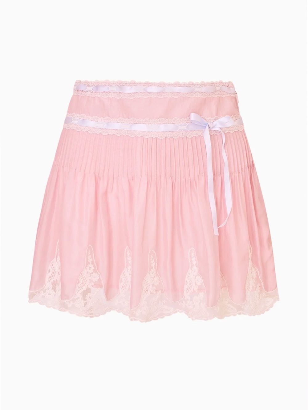 Love Shack Fancy Marais Silk Habotai Mini Skirt - Picture 1 of 3